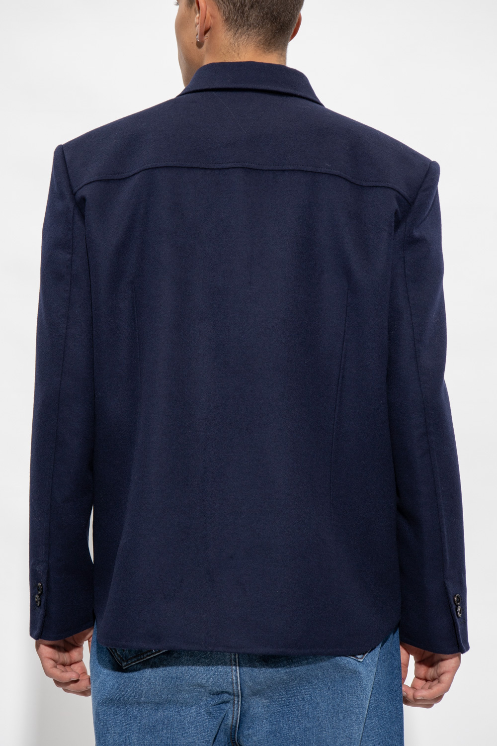 Navy blue Wool shirt jacket Bottega Veneta